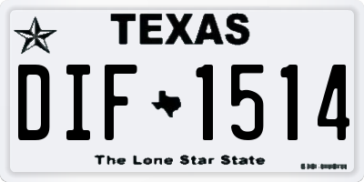 TX license plate DIF1514