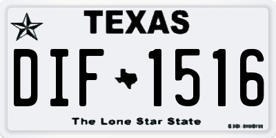 TX license plate DIF1516