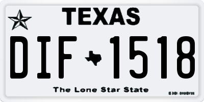 TX license plate DIF1518