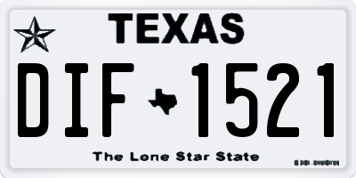 TX license plate DIF1521