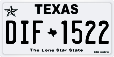 TX license plate DIF1522