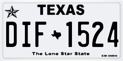 TX license plate DIF1524