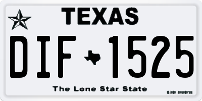 TX license plate DIF1525