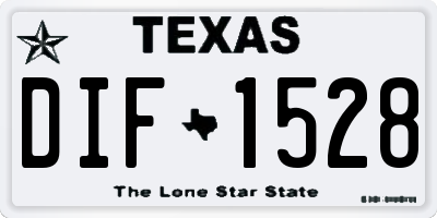 TX license plate DIF1528