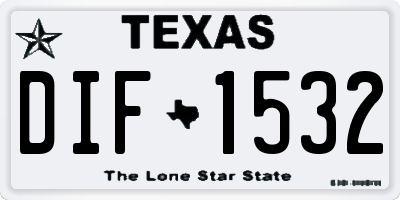 TX license plate DIF1532