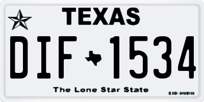 TX license plate DIF1534