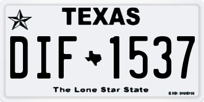 TX license plate DIF1537