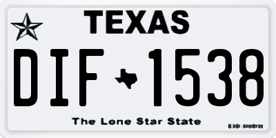 TX license plate DIF1538