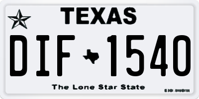 TX license plate DIF1540