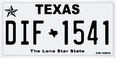 TX license plate DIF1541