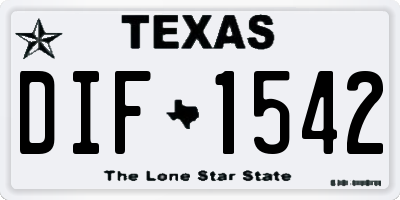 TX license plate DIF1542