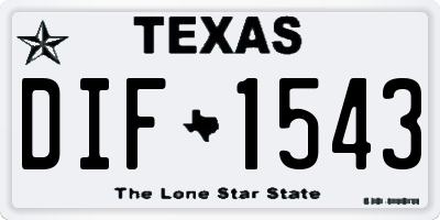 TX license plate DIF1543