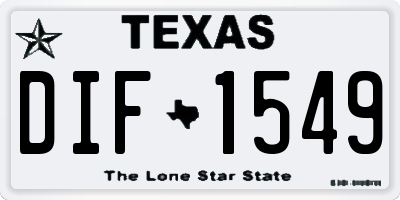 TX license plate DIF1549