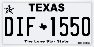 TX license plate DIF1550
