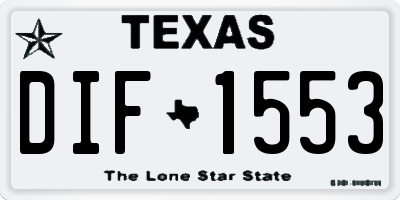 TX license plate DIF1553