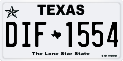 TX license plate DIF1554
