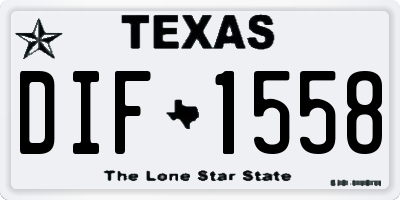 TX license plate DIF1558