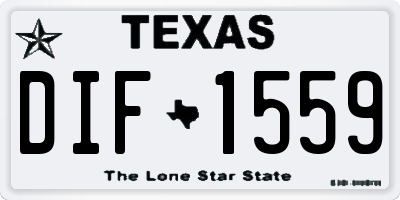 TX license plate DIF1559