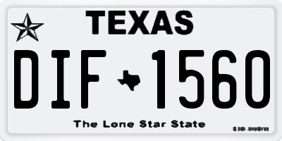 TX license plate DIF1560
