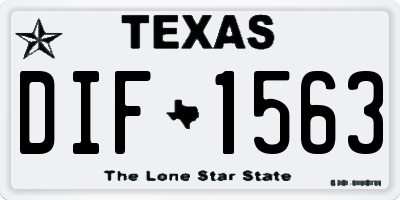 TX license plate DIF1563