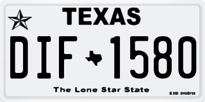 TX license plate DIF1580