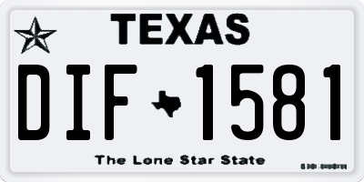 TX license plate DIF1581