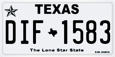 TX license plate DIF1583