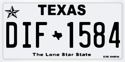TX license plate DIF1584