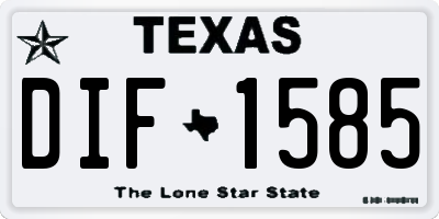 TX license plate DIF1585