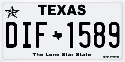 TX license plate DIF1589