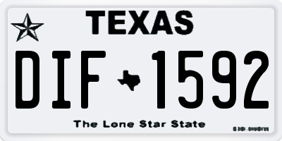 TX license plate DIF1592