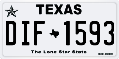 TX license plate DIF1593