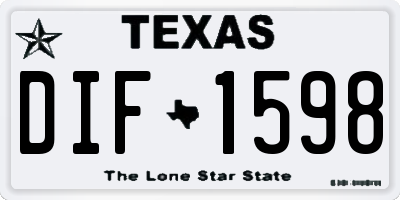 TX license plate DIF1598