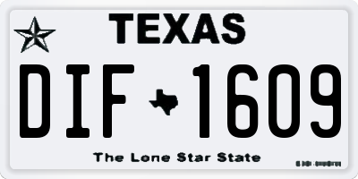 TX license plate DIF1609