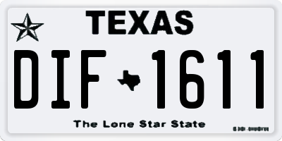 TX license plate DIF1611
