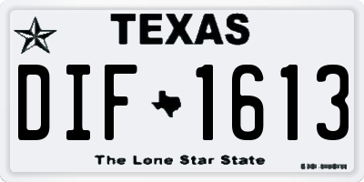 TX license plate DIF1613