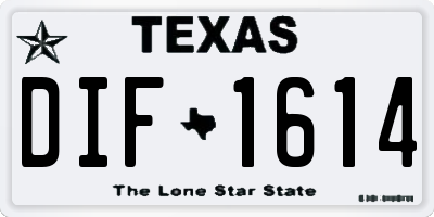 TX license plate DIF1614