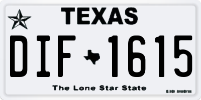 TX license plate DIF1615