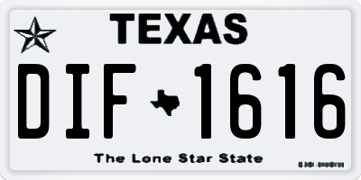 TX license plate DIF1616