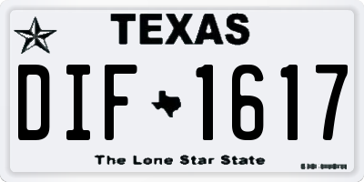 TX license plate DIF1617