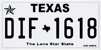 TX license plate DIF1618