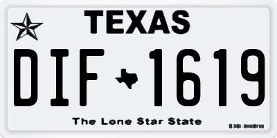 TX license plate DIF1619
