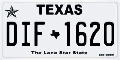 TX license plate DIF1620
