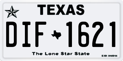 TX license plate DIF1621