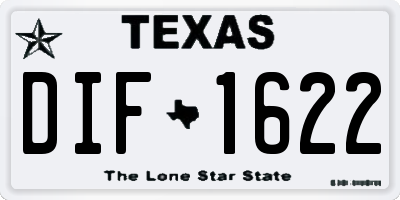 TX license plate DIF1622