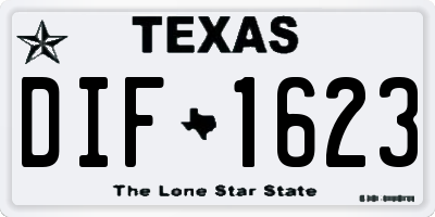 TX license plate DIF1623