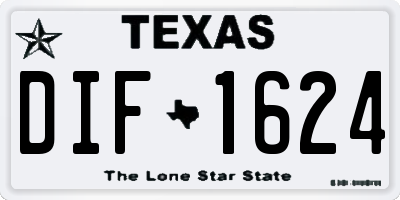 TX license plate DIF1624