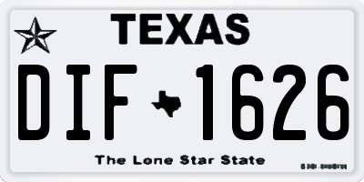 TX license plate DIF1626