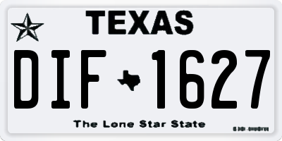TX license plate DIF1627