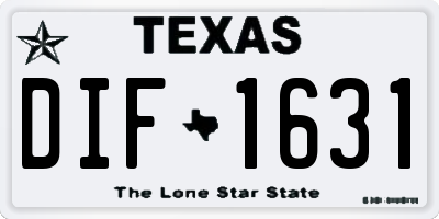 TX license plate DIF1631